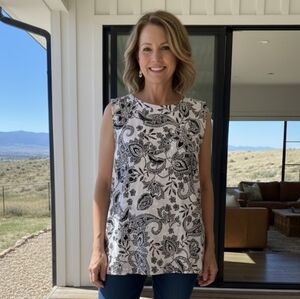 J. Jill Tank XL Wearever Paisley Boho Coastal Minimalist Whimsigoth Western